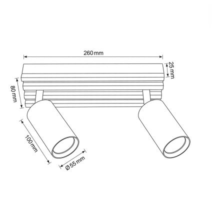 Brilagi - Foco direccional SELE WOOD 2xGU10/30W/230V negro/madera