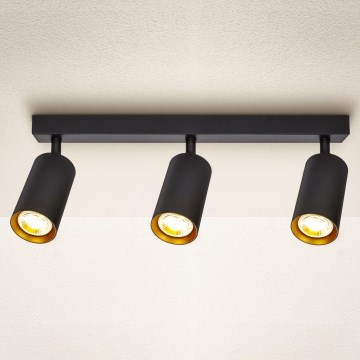Brilagi - Foco empotrable LED regulable SELE 3xGU10/6,5W/230V 2700-6500K negro/dorado