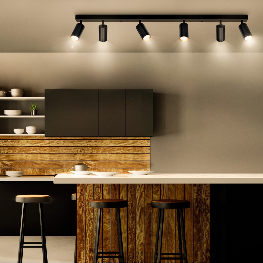 Brilagi - Lámpara de techo LED regulable SELE 6xGU10/6,5W/230V 2700-6500K negro/dorado