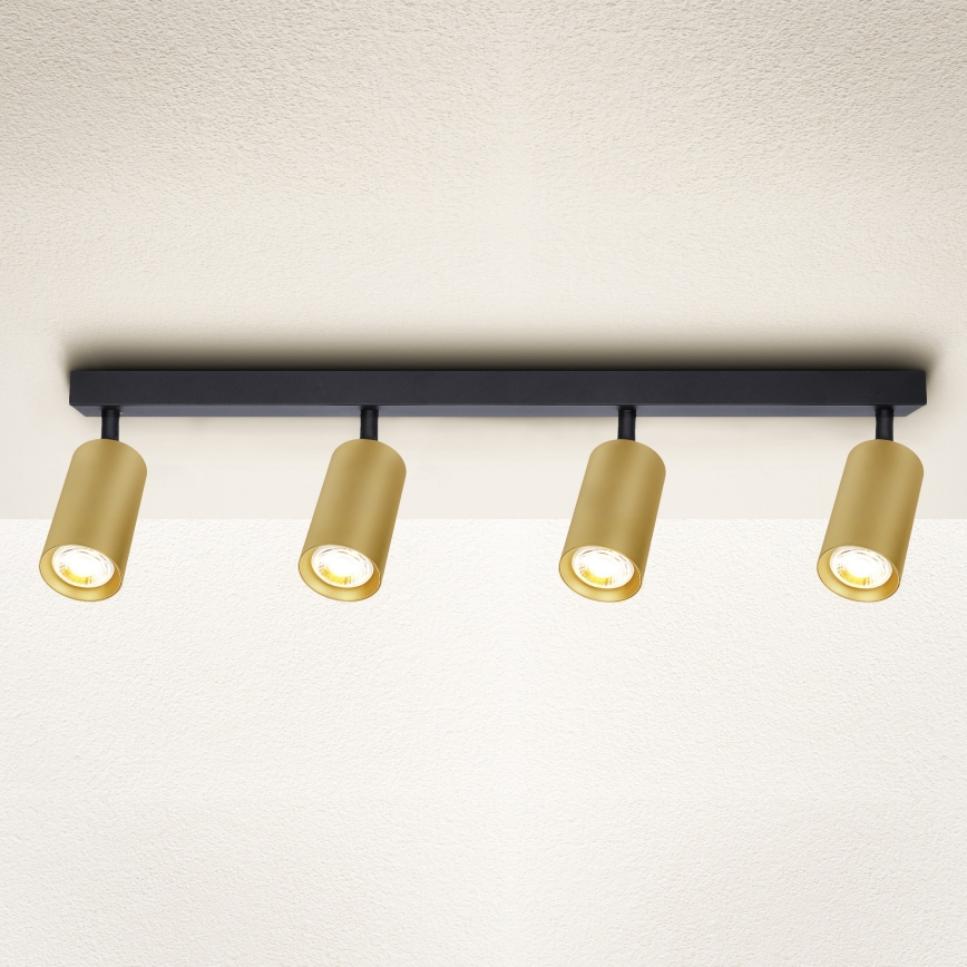 Brilagi - Foco empotrable LED regulable SELE GOLDEN 4xGU10/6,5W/230V 2700-6500K negro/dorado