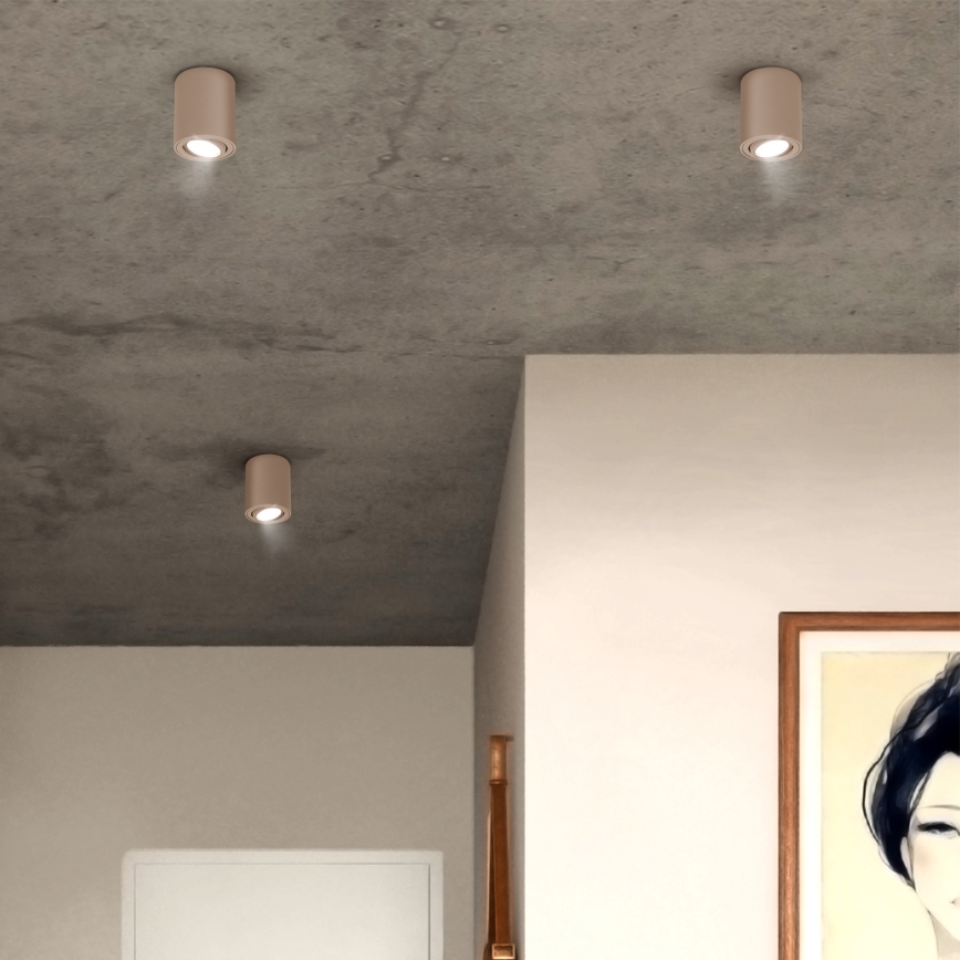 Brilagi - Foco empotrable LED RGBW regulable MIA 1xGU10/4,8W/230V 3000K 100x80 mm beige + mando a distancia