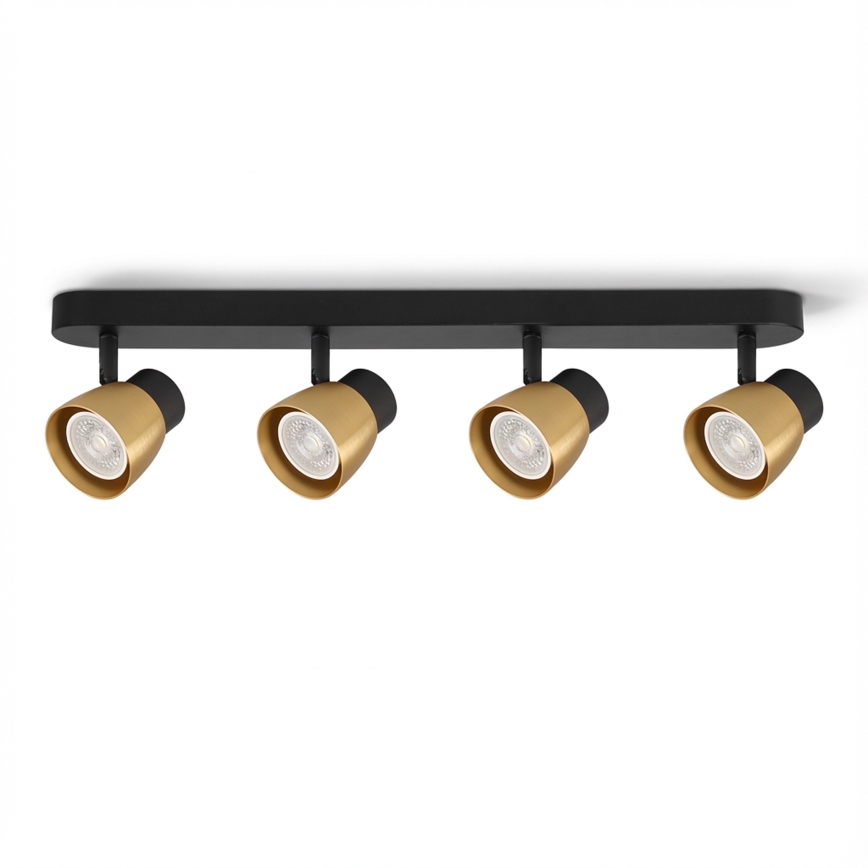 Brilagi - Foco LED RGBW regulable NUGGET 4xGU10/6W/230V 2700-6500K Wi-Fi negro/dorado