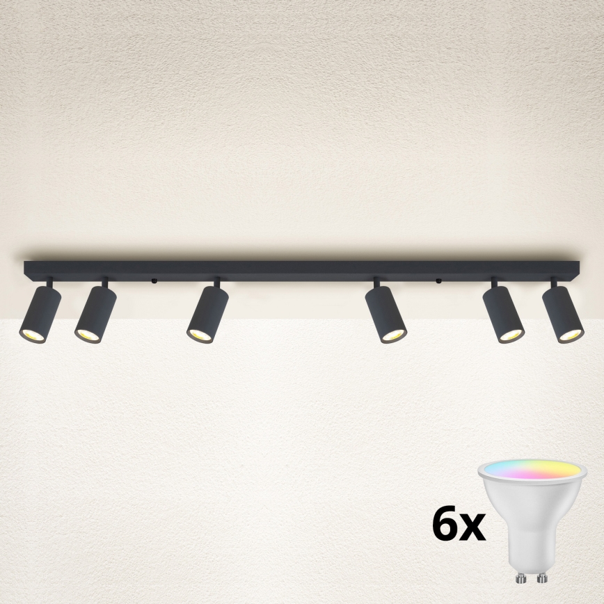 Brilagi - Foco empotrable LED RGBW regulable SELE 6xGU10/6,5W/230V 2700-6500K antracita