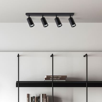 Brilagi - Foco empotrable LED RGBW regulable SELE DIAMANT 4xGU10/4,8W/230V 3000K negro + mando a distancia