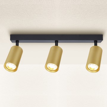 Brilagi - Foco empotrable LED RGBW regulable SELE GOLDEN 3xGU10/6,5W/230V 2700-6500K negro/dorado