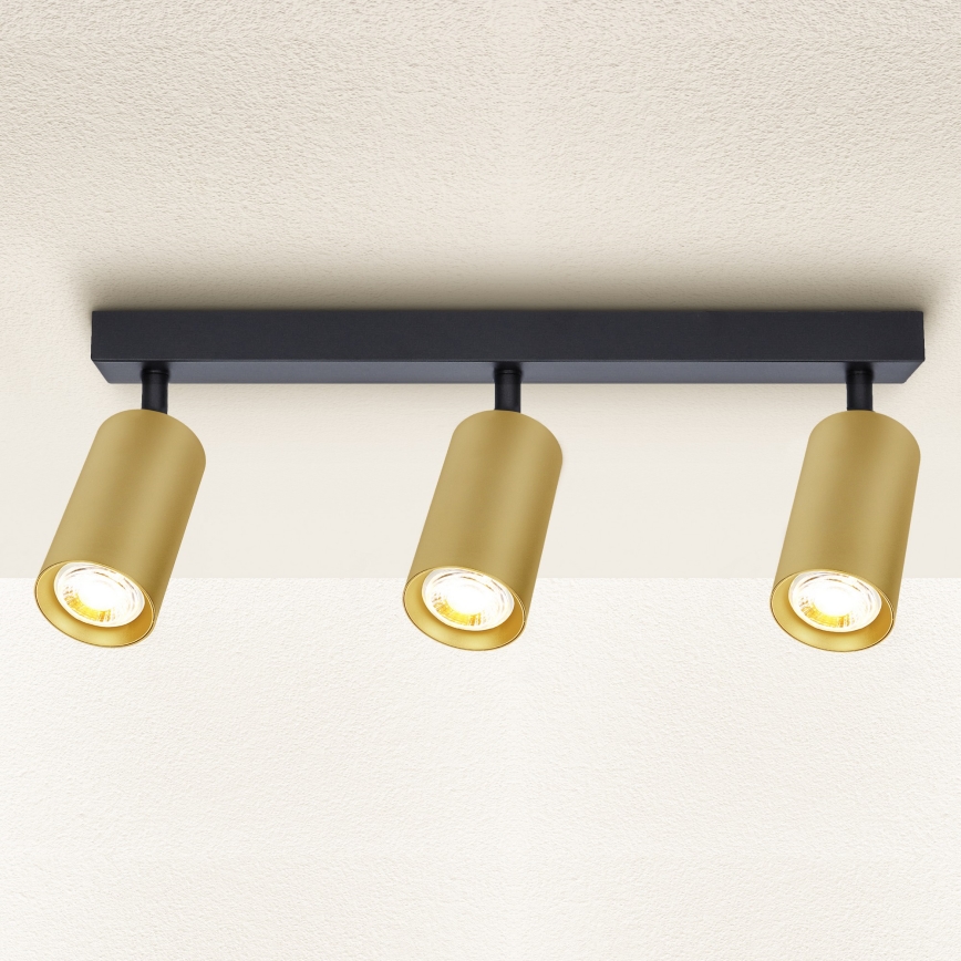 Brilagi - Foco empotrable LED RGBW regulable SELE GOLDEN 3xGU10/6,5W/230V 2700-6500K negro/dorado