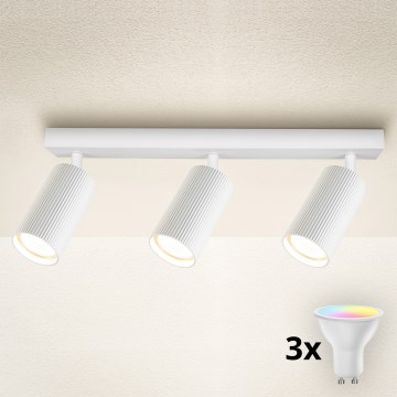 Brilagi - Foco empotrable LED RGBW regulable SELE MODERN 3xGU10/6,5W/230V 2700-6500K Wi-Fi blanco