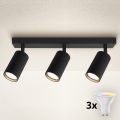 Brilagi - Foco empotrable LED RGBW regulable SELE MODERN 3xGU10/6,5W/230V 2700-6500K Wi-Fi negro