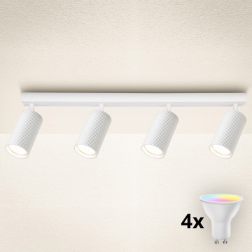 Brilagi - Foco empotrable LED RGBW regulable SELE MODERN 4xGU10/4,8W/230V 3000K blanco + mando a distancia