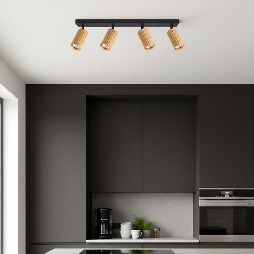 Brilagi - Foco empotrable LED RGBW regulable SELE MODERN 4xGU10/6W/230V 3000K dorado + mando a distancia