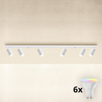 Brilagi - Foco empotrable LED RGBW regulable SELE MODERN 6xGU10/6,5W/230V 2700-6500K Wi-Fi blanco