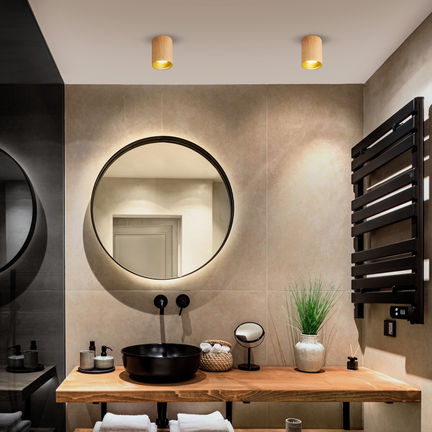 Brilagi - Foco LED empotrable RGBW regulable TRINE 1xGU10/30W/230V 2700-6500K con Wi-Fi, acabado roble