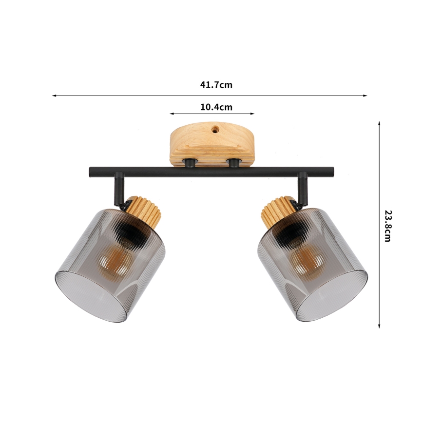 Brilagi - Foco HYGGE 2xE14/15W/230V madera/ahumado