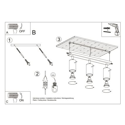 Brilagi - Foco LED ASMUS 3xGU10/7W/230V negro