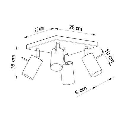 Brilagi - Foco LED ASMUS 4xGU10/7W/230V negro