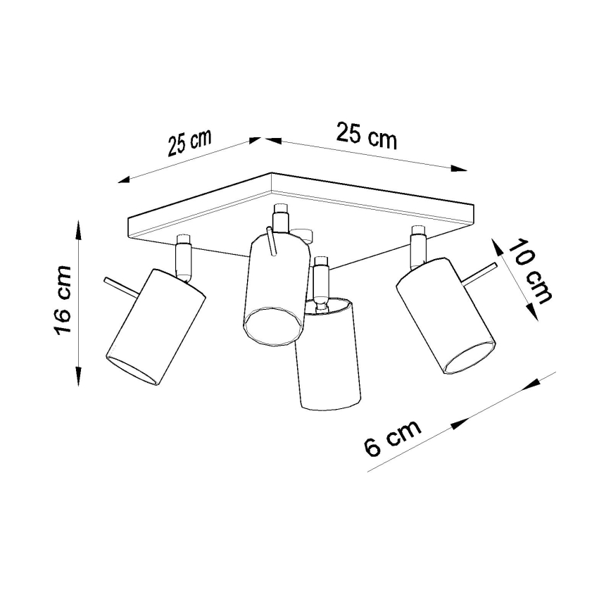 Brilagi - Foco LED ASMUS 4xGU10/7W/230V negro