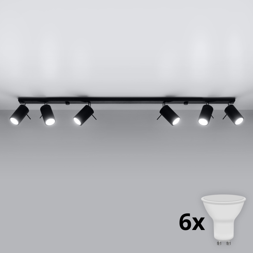 Brilagi - Foco LED ASMUS 6xGU10/7W/230V negro
