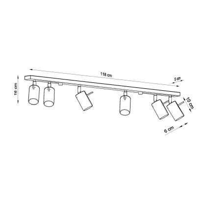 Brilagi - Foco LED ASMUS 6xGU10/7W/230V negro