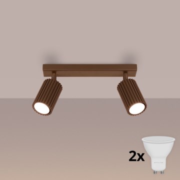 Brilagi - Foco LED CRESTO 2xGU10/10W/230V marrón