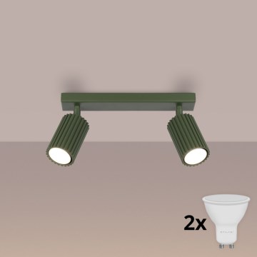 Brilagi - Foco LED CRESTO 2xGU10/10W/230V verde