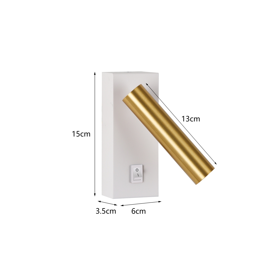 Brilagi - Foco LED de pared MAYA LED/3W/230V 4000K blanco/dorado