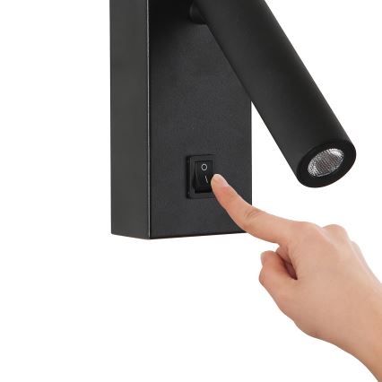 Brilagi - Foco LED de pared MAYA LED/3W/230V 4000K negro