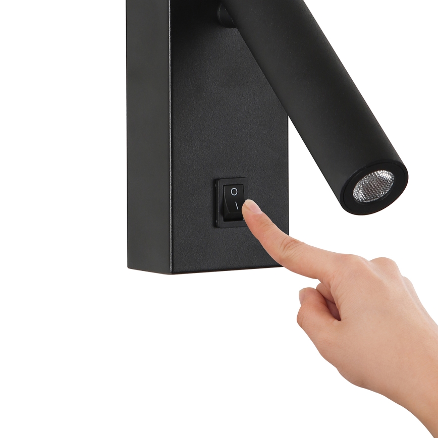 Brilagi - Foco LED de pared MAYA LED/3W/230V 4000K negro