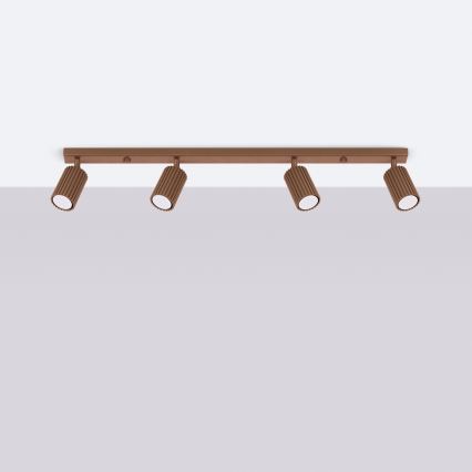 Brilagi - Foco LED empotrable CRESTO 4xGU10/10W/230V marrón