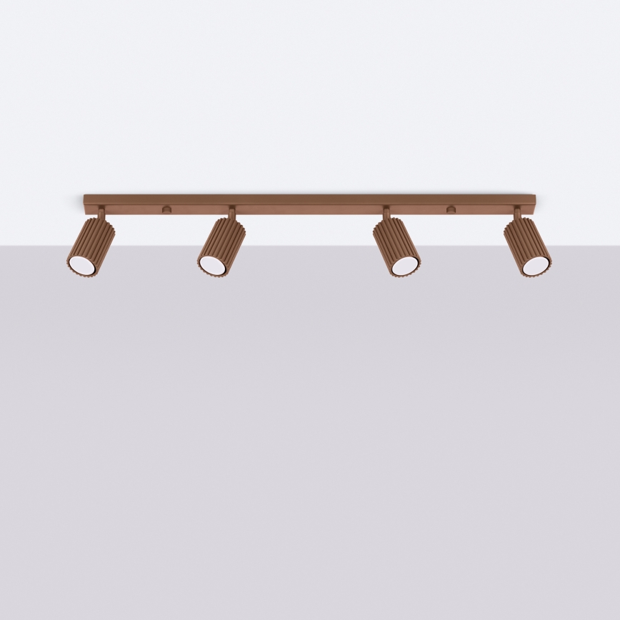 Brilagi - Foco LED empotrable CRESTO 4xGU10/10W/230V marrón