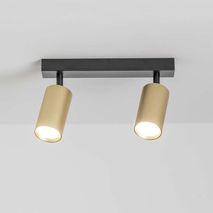 Brilagi - Foco LED empotrable regulable SELE GOLDEN 2xGU10/6,5W/230V 2700-6500K negro/dorado
