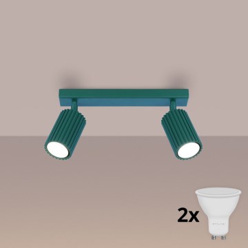 Brilagi - Foco LED orientable CRESTO 2xGU10/10W/230V turquesa