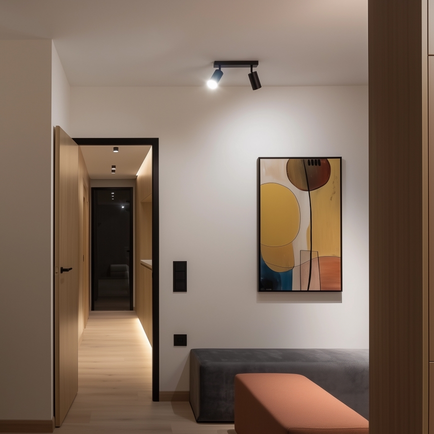 Brilagi - Foco LED regulable SELE 2xGU10/6,5W/230V 2700-6500K negro/dorado