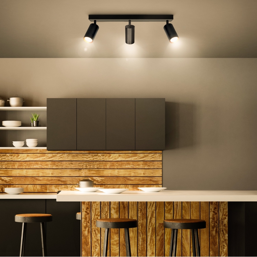 Brilagi - Foco empotrable LED RGBW regulable SELE 3xGU10/6W/230V 3000K negro/dorado