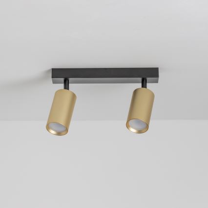 Brilagi - Foco LED empotrable regulable SELE GOLDEN 2xGU10/6,5W/230V 2700-6500K negro/dorado