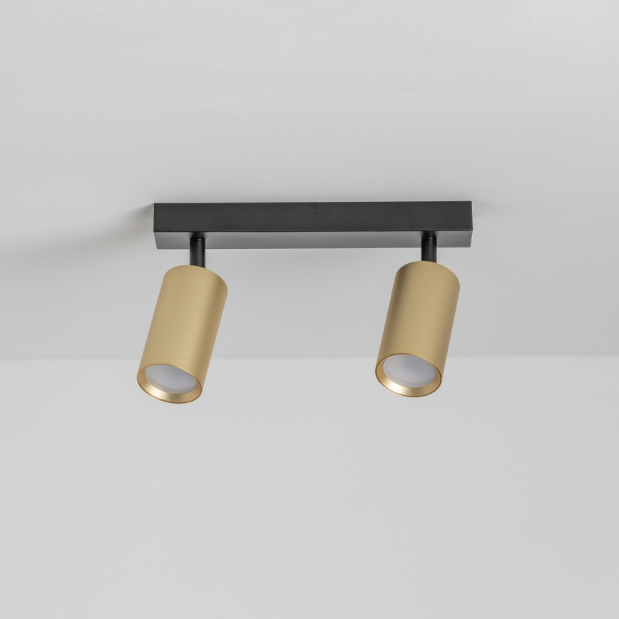 Brilagi - Foco LED empotrable regulable SELE GOLDEN 2xGU10/6,5W/230V 2700-6500K negro/dorado