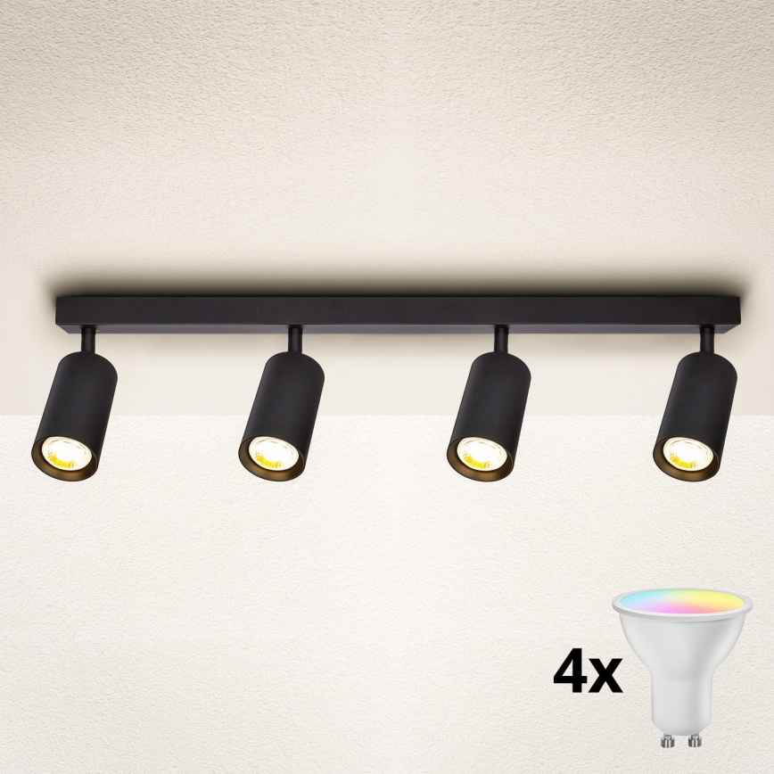 Brilagi - Foco LED RGBW empotrable regulable SELE 4xGU10/6,5W/230V 2700-6500K negro