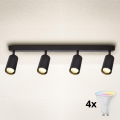 Brilagi - Foco LED RGBW empotrable regulable SELE 4xGU10/6W/230V 3000K negro