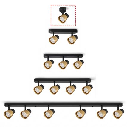 Brilagi - Foco LED RGBW regulable NUGGET 1xGU10/6W/230V negro/dorado