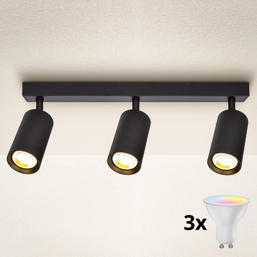 Brilagi - Foco LED RGBW regulable SELE 3xGU10/6,5W/230V 2700-6500K negro