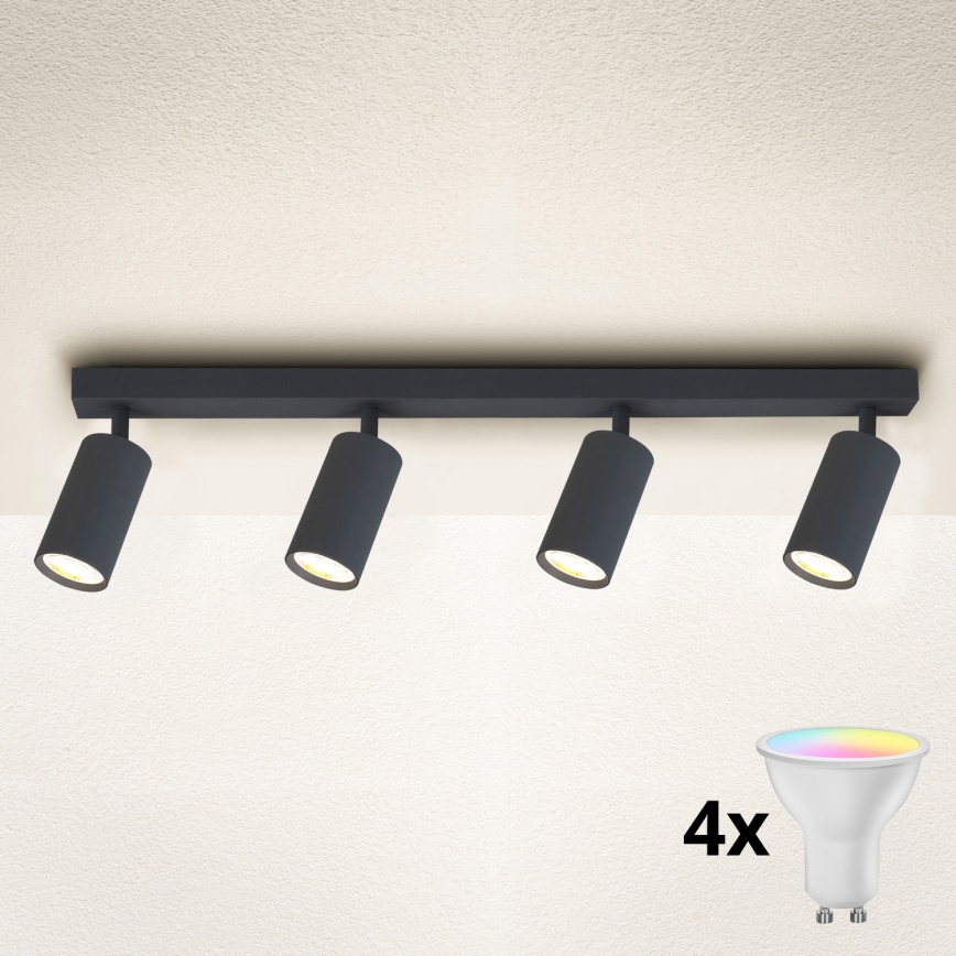 Brilagi - Foco LED RGBW regulable SELE 4xGU10/6,5W/230V 2700-6500K antracita