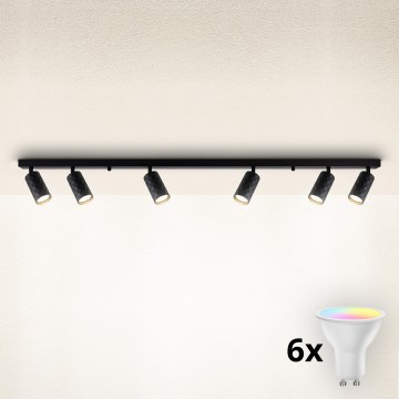 Brilagi - Foco LED RGBW regulable SELE DIAMANT 6xGU10/6,5W/230V 2700-6500K Wi-Fi negro