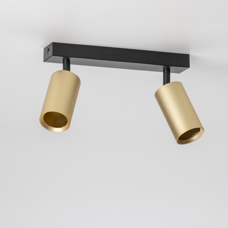 Brilagi - Foco LED RGBW regulable SELE GOLDEN 2xGU10/4,8W/230V 3000K negro/dorado + mando a distancia