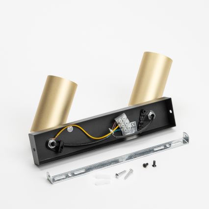 Brilagi - Foco LED RGBW regulable SELE GOLDEN 2xGU10/4,8W/230V 3000K negro/dorado + mando a distancia