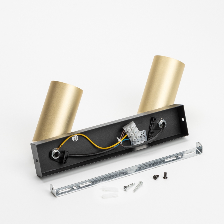 Brilagi - Foco LED RGBW regulable SELE GOLDEN 2xGU10/4,8W/230V 3000K negro/dorado + mando a distancia