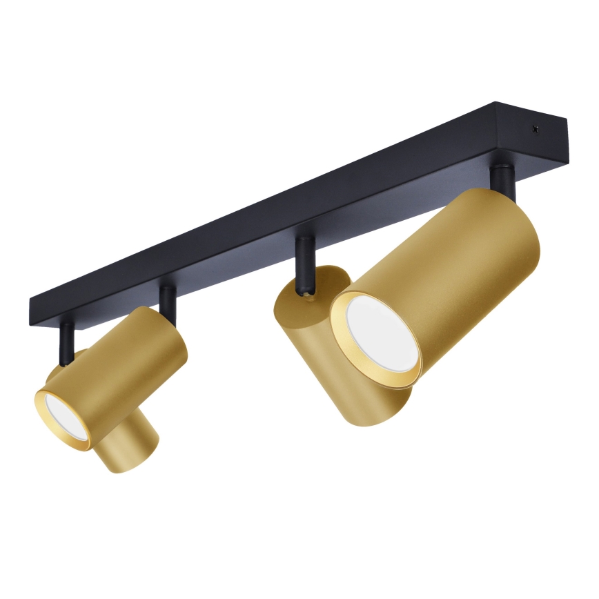 Brilagi - Foco empotrable LED RGBW regulable SELE GOLDEN 4xGU10/6W/230V 3000K negro/dorado + control remoto