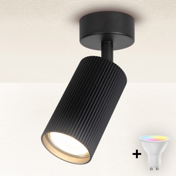 Brilagi - Foco LED RGBW regulable SELE MODERN 1x GU10/6W/230V 3000K negro + mando a distancia