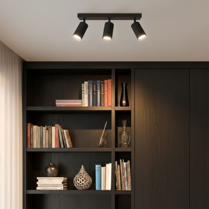 Brilagi - Foco empotrable LED RGBW regulable SELE MODERN 3xGU10/4,8W/230V 3000K negro + mando a distancia