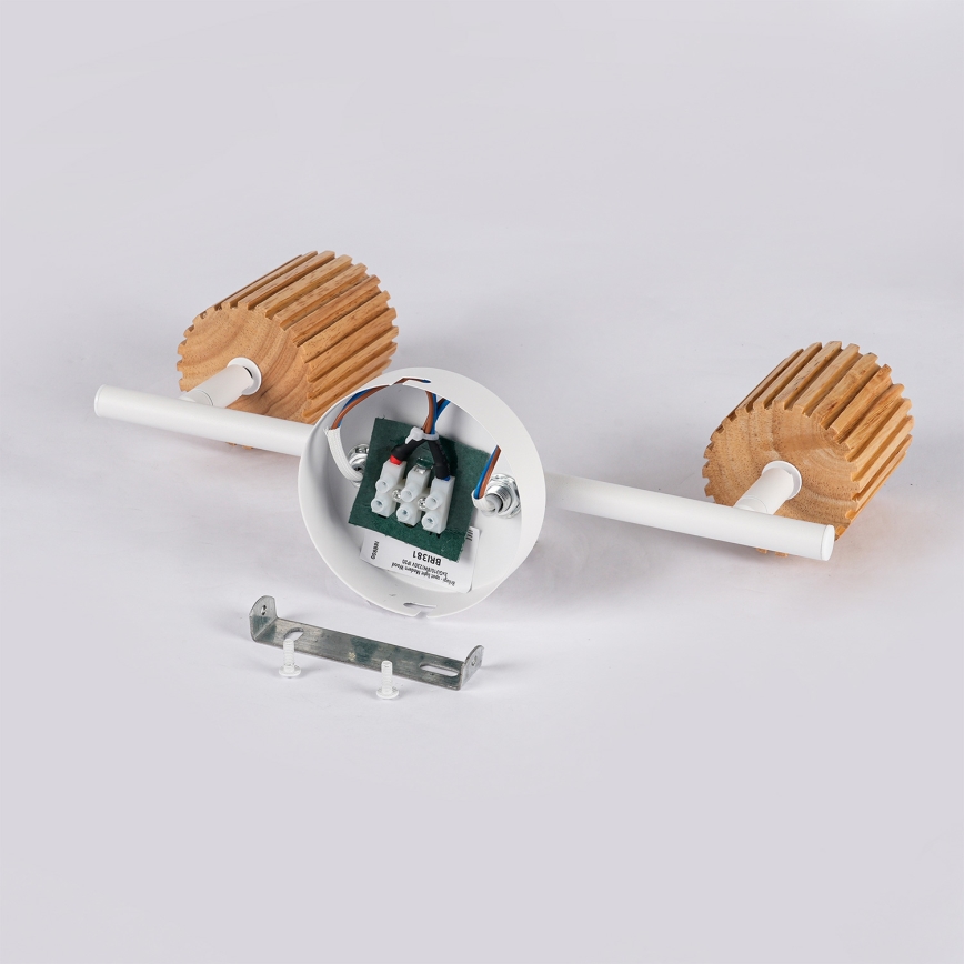 Brilagi - Foco MODERN WOOD 2xGU10/8W/230V madera/blanco