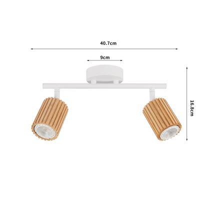 Brilagi - Foco MODERN WOOD 2xGU10/8W/230V madera/blanco