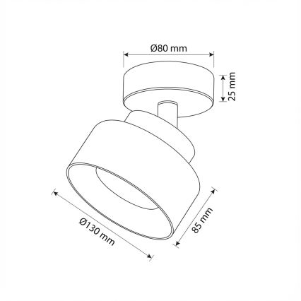 Brilagi - Foco orientable AURA LUX 1xGX53/30W/230V Ø 13 cm negro/ahumado